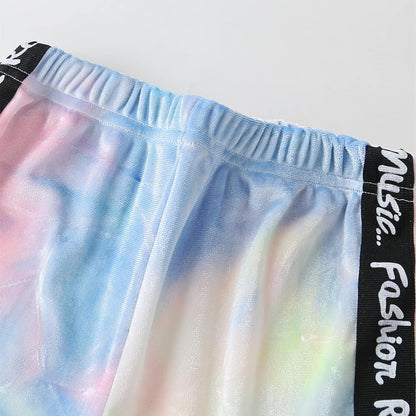 Toddler Baby Girl Long Sleeve Tie Dye Hoodie with Pants Outfit Set Fall Tracksuit Pullover Clothes Set Sweatsuits Jogging Jogger Suits
