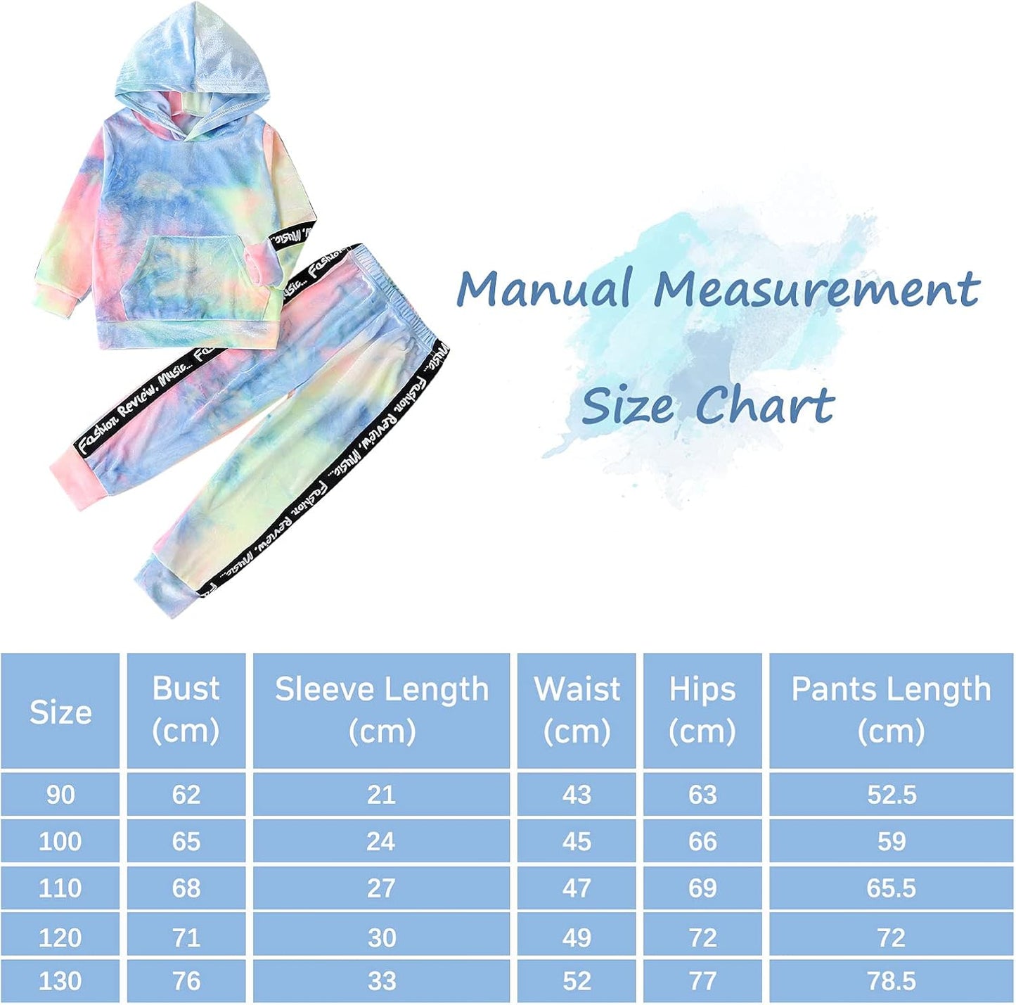 Toddler Baby Girl Long Sleeve Tie Dye Hoodie with Pants Outfit Set Fall Tracksuit Pullover Clothes Set Sweatsuits Jogging Jogger Suits