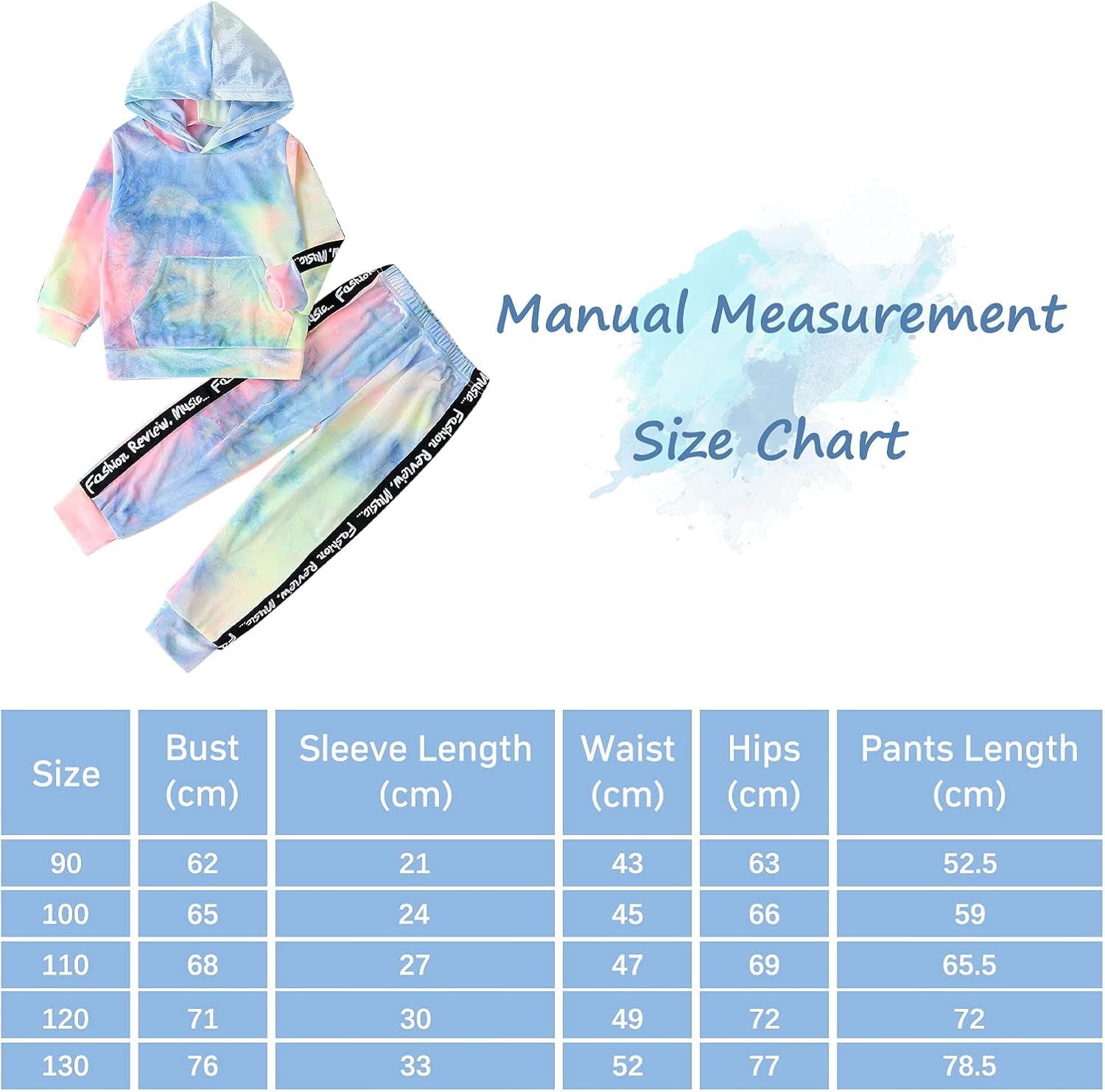 Toddler Baby Girl Long Sleeve Tie Dye Hoodie with Pants Outfit Set Fall Tracksuit Pullover Clothes Set Sweatsuits Jogging Jogger Suits