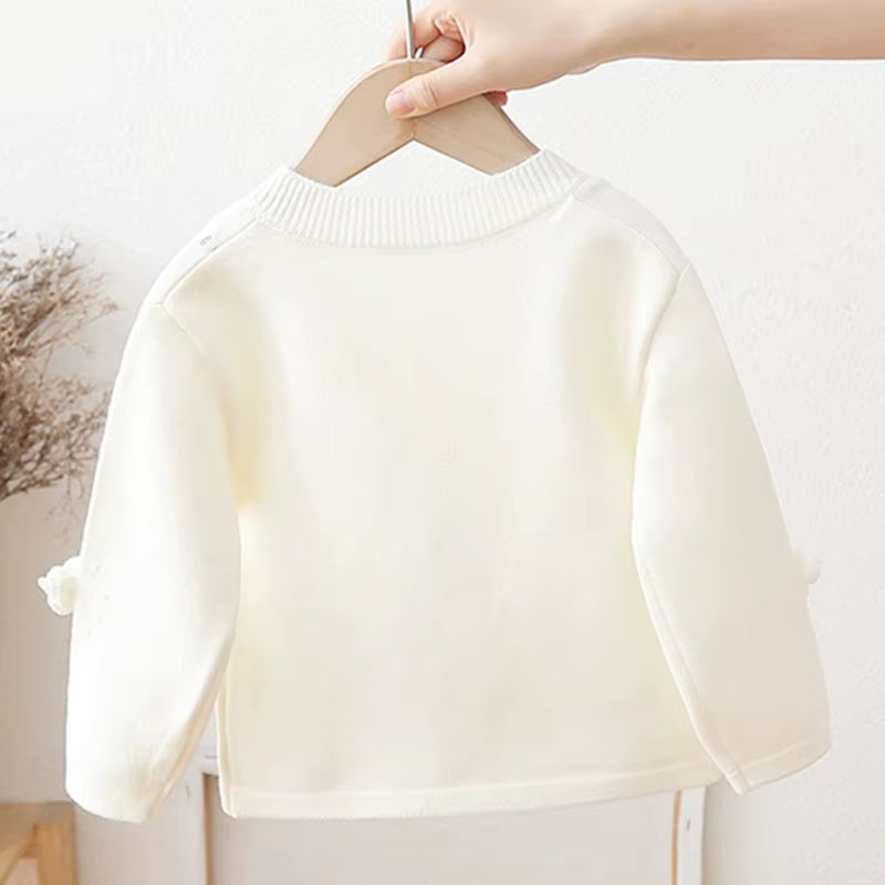 Spring Autumn Winter Baby Toddler Clothes Girls Sweaters Kids Knitted Cardigan Flower Sweater Jacket Coat Children Outerwear