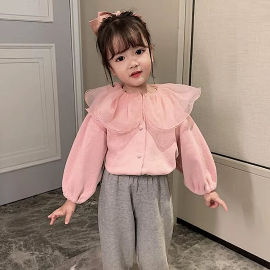 Spring Autumn Baby Toddler Clothes Girls Sweaters Cardigan Jackets Long Sleeve Girls Coat Kids Lace Jacket Children Outerwear