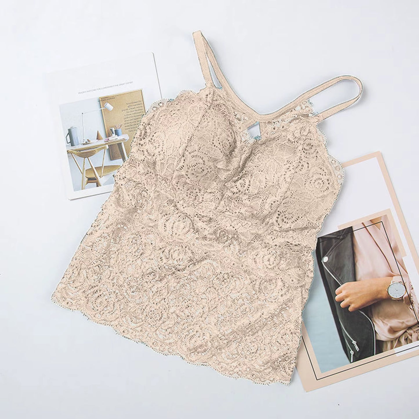 Women Lace Vest Top Wireless Lingerie Sexy V-Neck Tank Top Underwear Crop Top Camisole New plus Size Camisole Bralettes