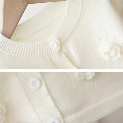 Spring Autumn Winter Baby Toddler Clothes Girls Sweaters Kids Knitted Cardigan Flower Sweater Jacket Coat Children Outerwear