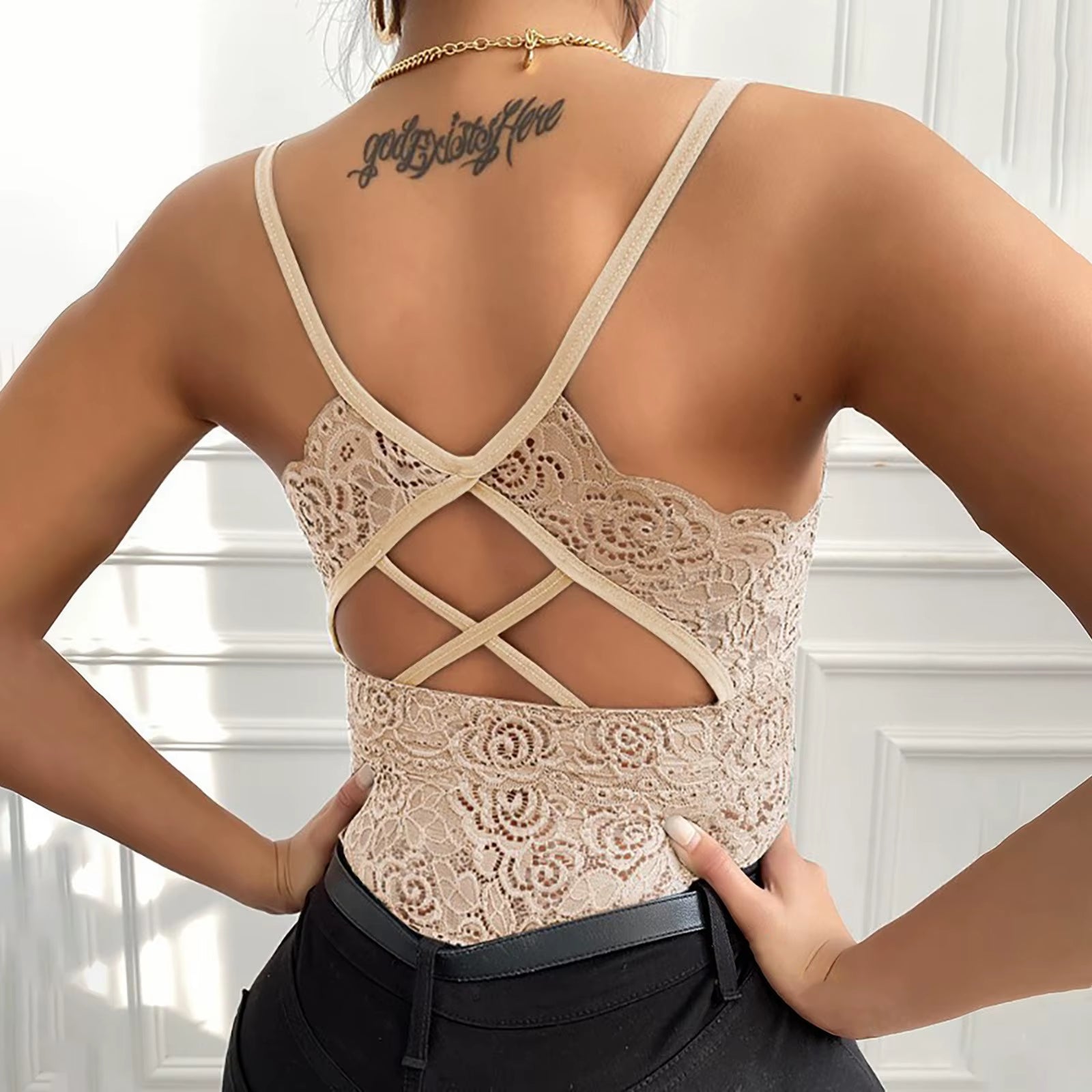 Women Lace Vest Top Wireless Lingerie Sexy V-Neck Tank Top Underwear Crop Top Camisole New plus Size Camisole Bralettes